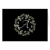 Cartes de notes simples de monogramme de couronne (Devant horizontal)