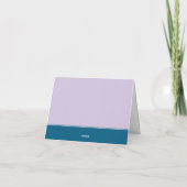 Cartes de notes simples monogramme violet et bleu (Dos)
