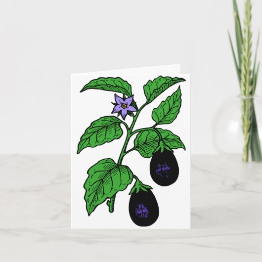 Cartes de notes sur l'aubergine (Devant)