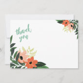 Cartes de notes Tropical Floral Thank You (Devant)