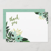 Cartes de notes Tropical Floral Thank You (Devant / Derrière)