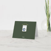 Cartes de notes vierges en vert fleuri (Dos)