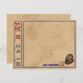 Cartes de notes vintages - Baseball (Devant / Derrière)