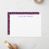 Cartes de notes violettes d'automne (Devant/Arrière en situation)