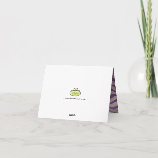 Cartes de notes Zebra/Merci (Dos)