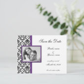 Cartes de notification de mariage en damas violet (Debout devant)