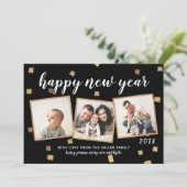 Cartes de Nouvel An 3 photos Confettis Chunky (Debout devant)