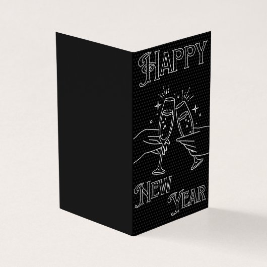 Cartes de nouvel an noir et blanc 25pk (Outside)