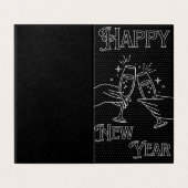 Cartes de nouvel an noir et blanc 25pk (Outside Unfolded)