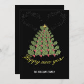Cartes de nouvelle année fêter Noël arbre (Devant / Derrière)