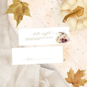 Cartes de Nuit de Date de Baby Shower d'Automne à