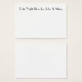 Cartes de nuit pour Wedding showers (Devant & derrière)