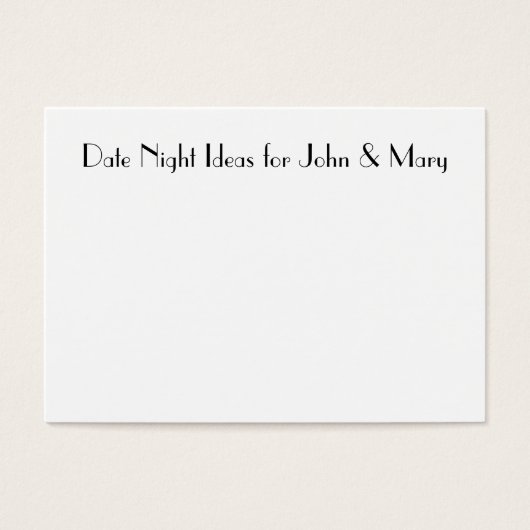 Cartes de nuit pour Wedding showers (Devant)