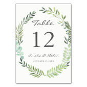 Cartes de numéro de table à couronne de feuilles v (Dos)