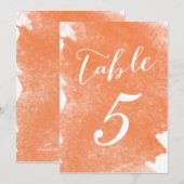 CARTES DE NUMÉRO DE TABLE À L'AQUARELLE ORANGE ÉLÉ (Devant / Derrière)