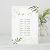 Cartes de numéro de table à motif floral élégant v (Debout devant)