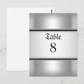 Cartes de Numéro de Table Argent (Devant / Derrière)