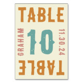 Cartes de Numéro de Table avec Typographie Audacie (Par défaut)