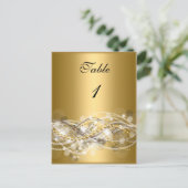 Cartes de Numéro de Table Blanc Or (Debout devant)