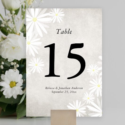 Cartes de numéro de table Bohème Chic avec des mar