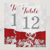 Cartes de Numéro de Table "Cœurs Unis Embrassés d' (Devant / Derrière)