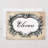 Cartes de numéro de table d'affichage vintage mari (Dos)