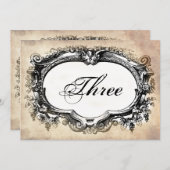 Cartes de numéro de table d'affichage vintage mari (Devant / Derrière)