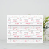 Cartes de numéro de table de bibliothèque personna (Debout devant)