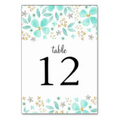 Cartes de numéro de table de mariage à feuille de (Dos)