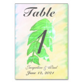 Cartes de numéro de table de mariage à l'aquarelle (Dos)