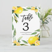 Cartes de numéro de table de mariage à l'aquarelle (Debout devant)