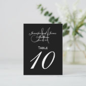 Cartes de numéro de table de mariage à monogramme (Debout devant)