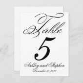 Cartes de numéro de table de mariage à monogramme  (Devant / Derrière)