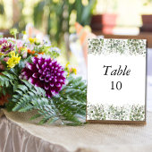 Cartes de numéro de table de mariage à verdure d'e