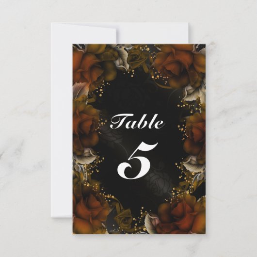 Cartes de numéro de table de mariage automnal flor (Devant)