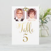 Cartes de numéro de table de mariage avec ancienne (Debout devant)