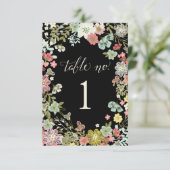 Cartes de numéro de table de mariage avec jardin f (Debout devant)