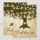 Cartes de numéro de table de mariage avec lumières (Devant / Derrière)