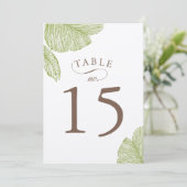 Cartes de numéro de table de mariage avec palmier (Debout devant)