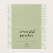 Cartes de numéro de table de mariage classiques en (Outside Unfolded)