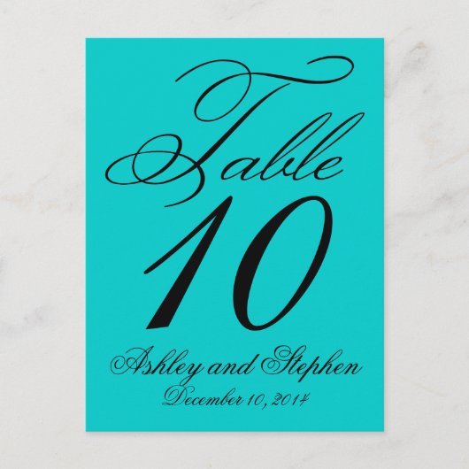 Cartes de numéro de table de mariage élégantes ble (Devant)