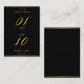 Cartes De Numéro De Table De Mariage Élégantes Noi (Devant / Derrière)