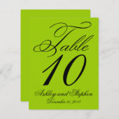 Cartes de numéro de table de mariage élégantes ver (Devant / Derrière)