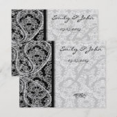 Cartes de numéro de table de mariage en damassé no (Devant / Derrière)