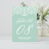 Cartes de numéro de table de mariage en dentelle d (Debout devant)