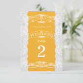 Cartes de numéro de table de mariage en dentelle j (Debout devant)