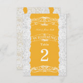 Cartes de numéro de table de mariage en dentelle j (Devant / Derrière)
