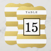 CARTES DE NUMÉRO DE TABLE DE MARIAGE EN OR CHIC (Devant / Derrière)