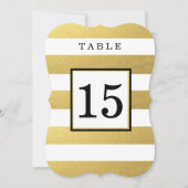 CARTES DE NUMÉRO DE TABLE DE MARIAGE EN OR CHIC (Devant)