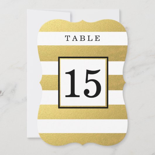 CARTES DE NUMÉRO DE TABLE DE MARIAGE EN OR CHIC (Devant)